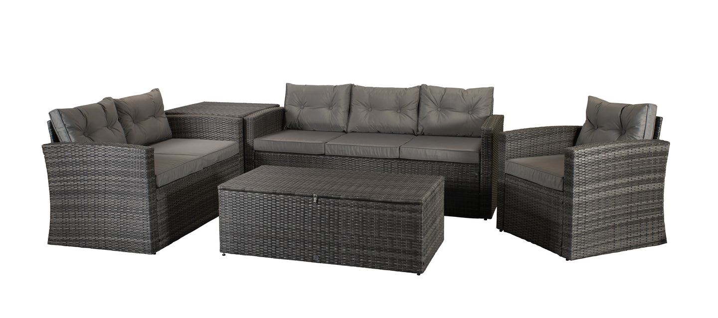 Signature Weave - Outdoor Furniture - Holly - 5 Piece Sofa Set In Mixed Grey Steel Frame